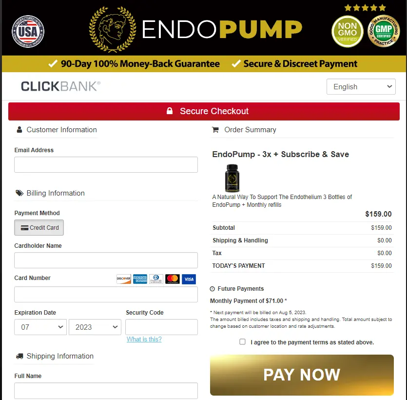 endopump order page